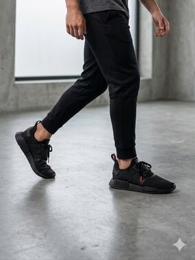 adidas Black and Red Athletic Sneakers